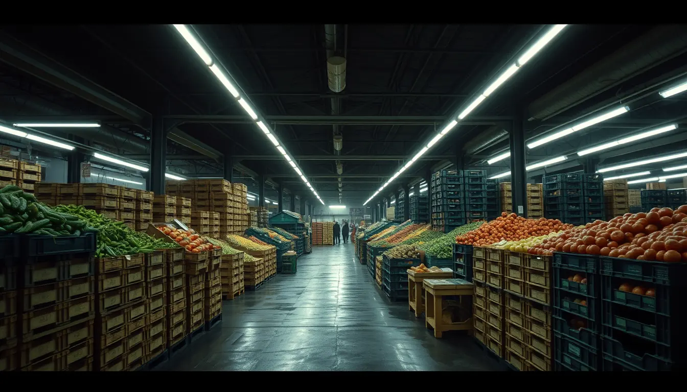Market hall before dawn